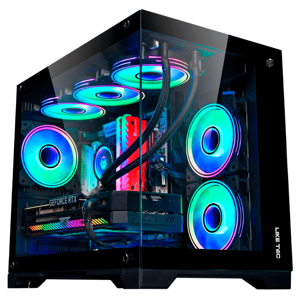 Gabinete Gamer Liketec MadRock Dark, Mid Tower, Preto, Sem Fonte, Com Fans, LC-CB3X2-MADROCK-2041