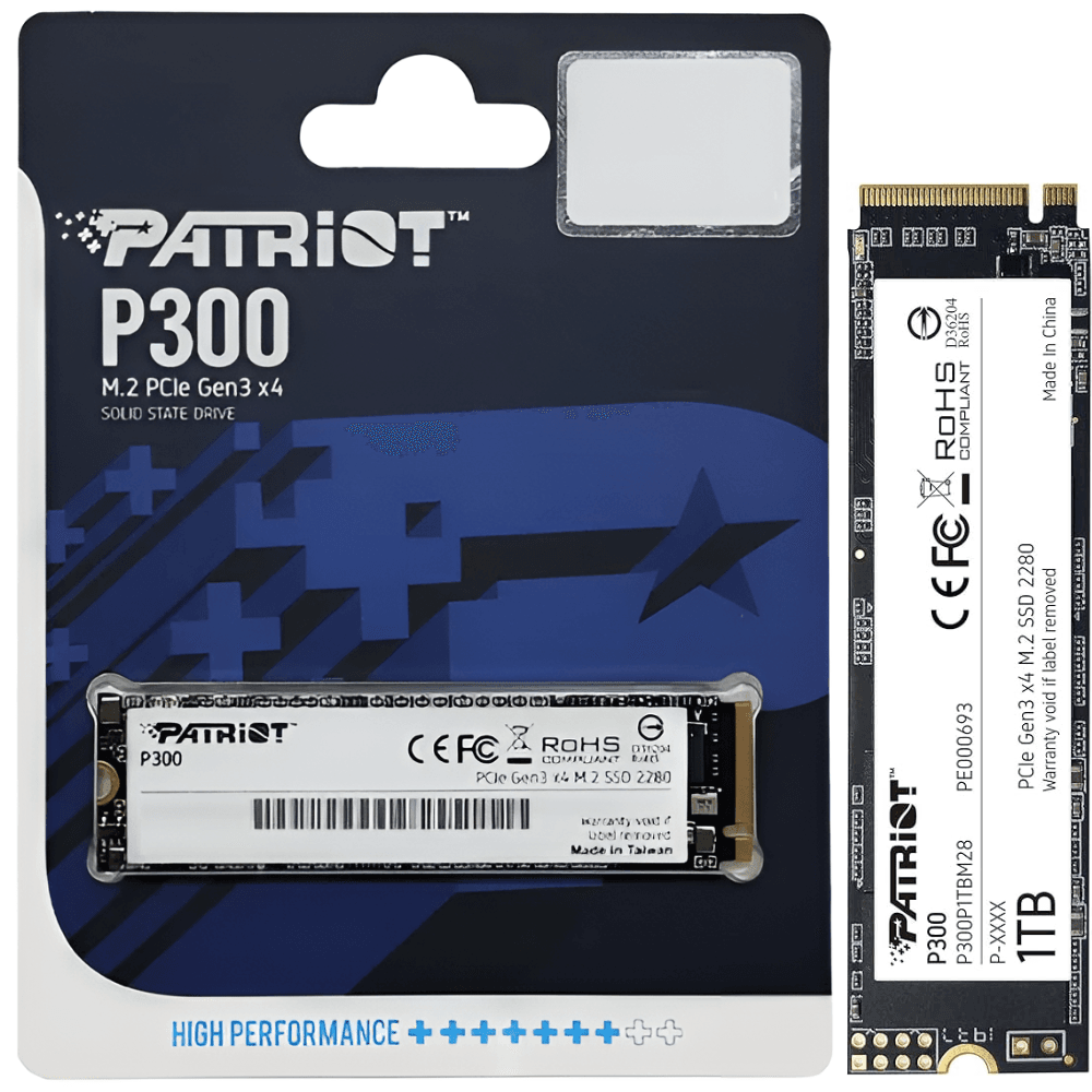 SSD Patriot P300, 1TB, NVMe, M.2 2280, PCIe 3.0, 2.100 MB/s, P300P1TBM28'