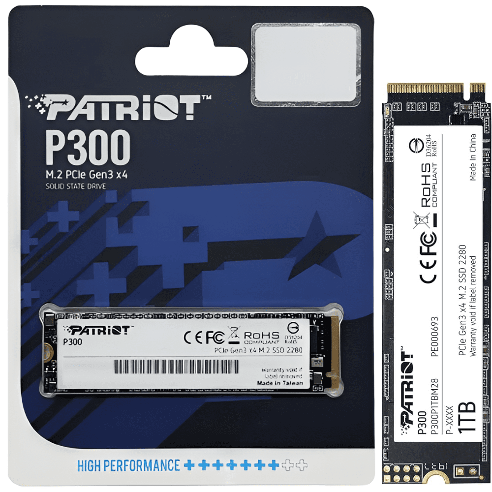 SSD Patriot P300, 1TB, NVMe, M.2 2280, PCIe 3.0, 2.100 MB/s, P300P1TBM28'