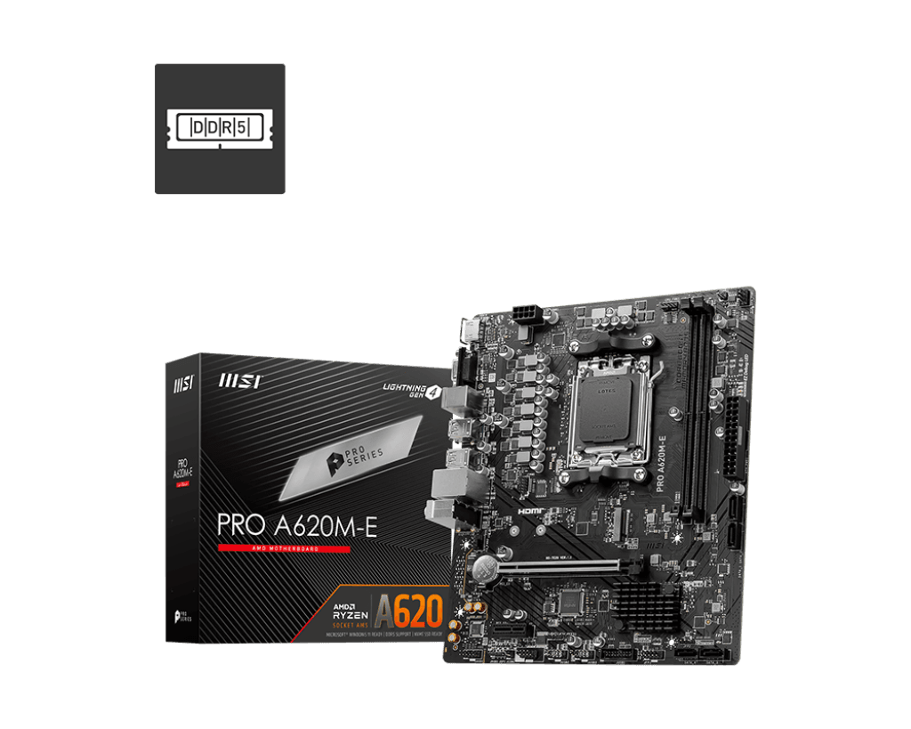 Placa Mãe MSI PRO A620M-E, DDR5, AM5, Micro ATX, 911-7E28-001