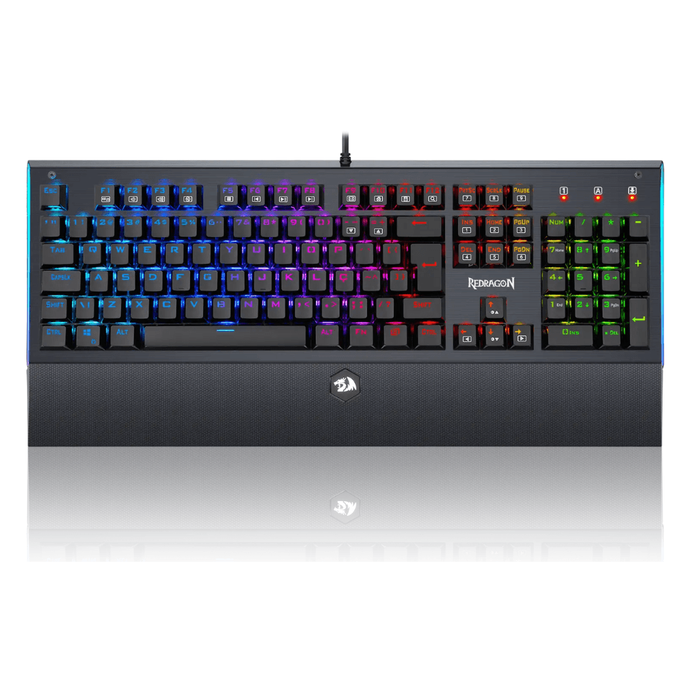 Teclado Gamer Redragon Aryaman RGB, Mecânico, ABNT2, Switch Brown, Preto, K569RGB