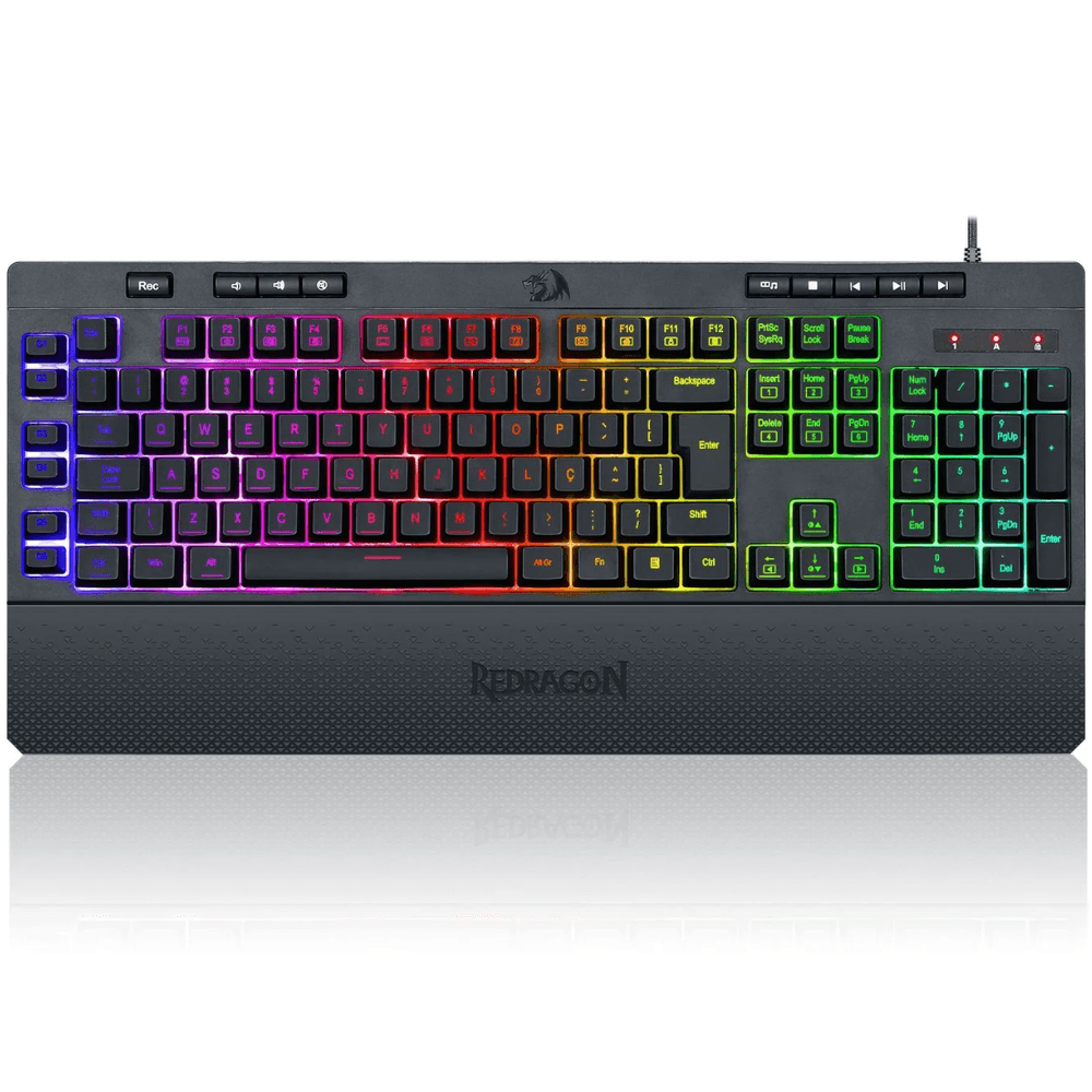 Teclado Gamer Redragon Shiva, RGB, Black, ABNT2, K512RGB