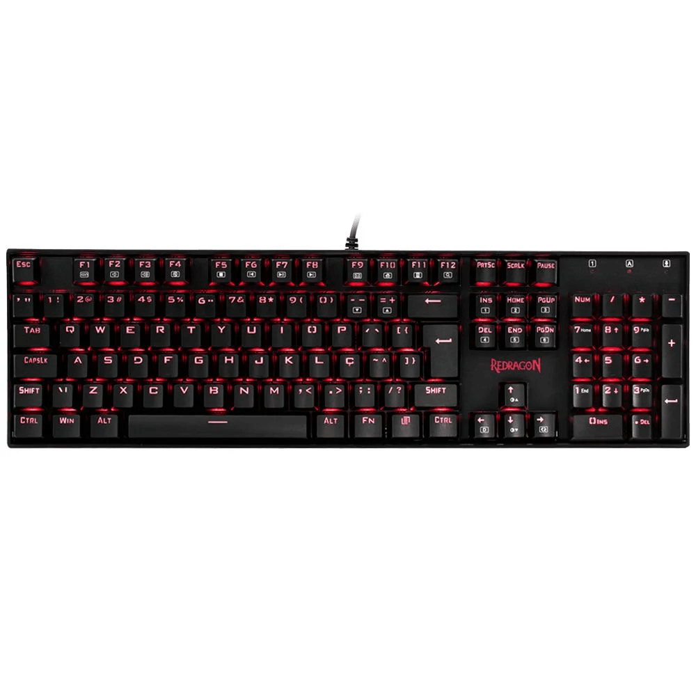Teclado Gamer Redragon Mecânico Mitra K551, Switch Outemu Red, ABNT2, Black, K551-1