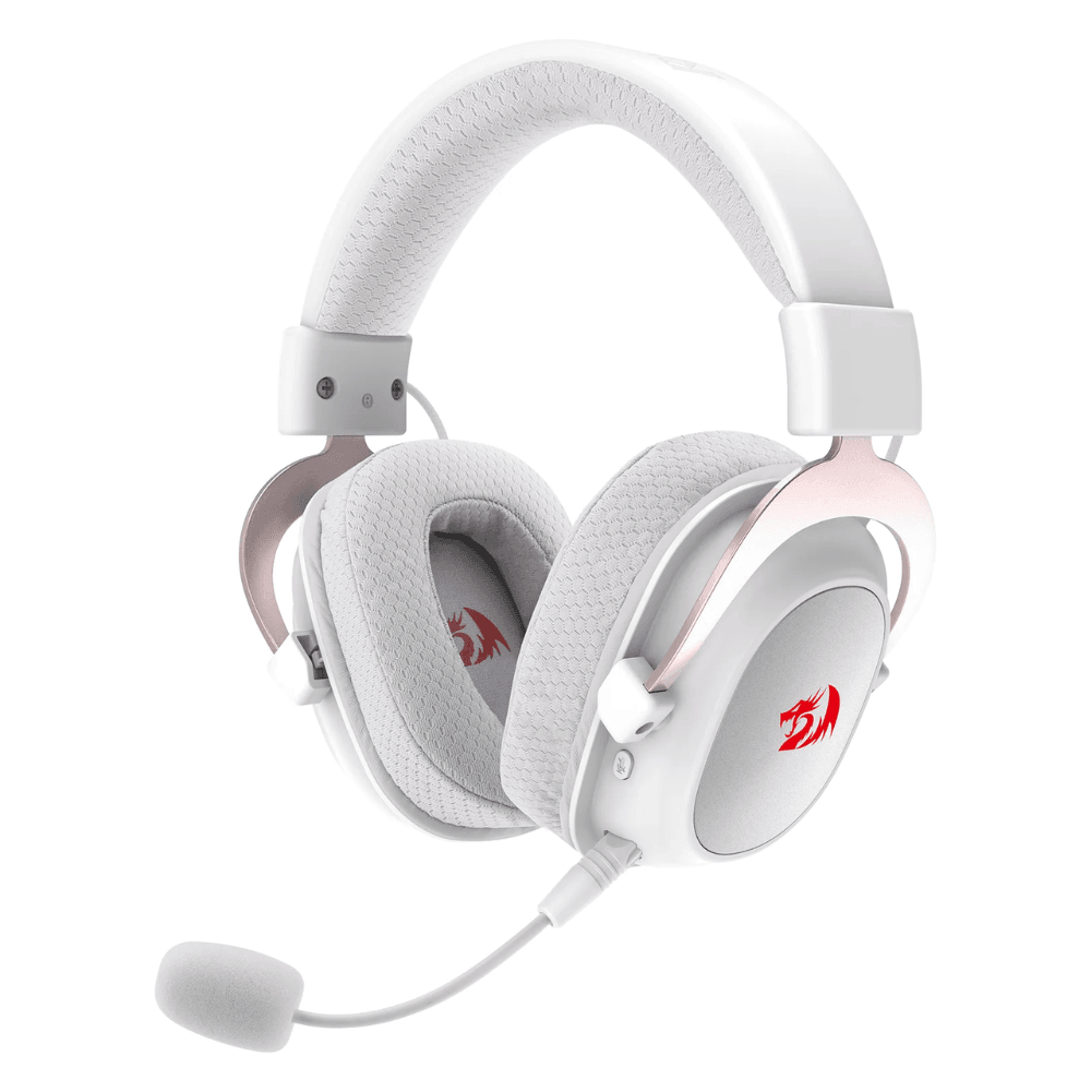 Headset Gamer Redragon Zeus Pro, Sem Fio, Bluetooth, Microfone Destacável, Surround 7.1, Driver 53mm, Branco, H510W-PRO