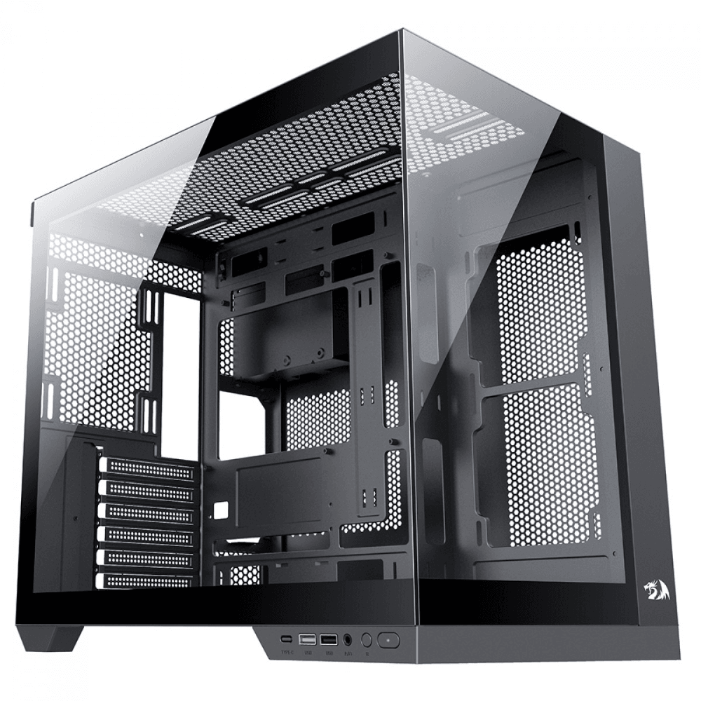 Gabinete Gamer Redragon Wideload Pro, Mid Tower, Preto, Sem Fonte, Sem Fans, CA-604B-PRO