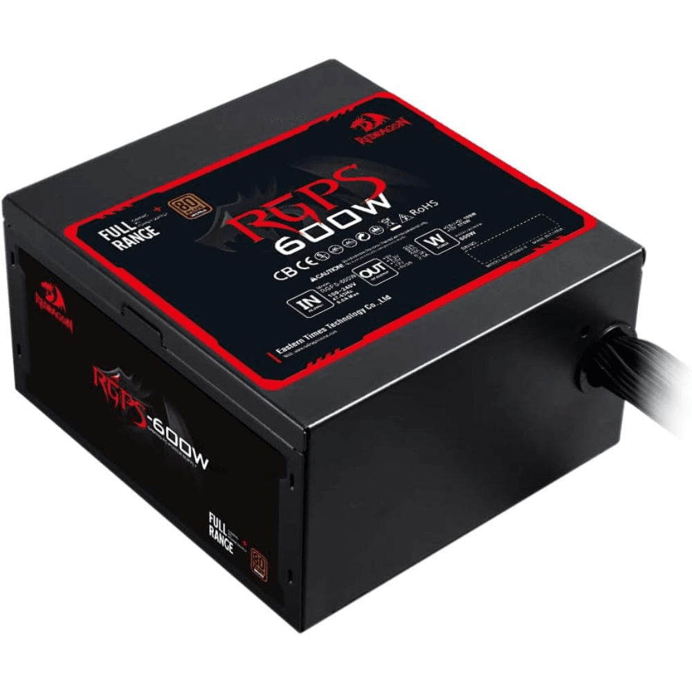 Fonte Redragon RGPS 600W, 80 Plus Bronze, PFC Ativo, Cabo Flat, GC-PS002