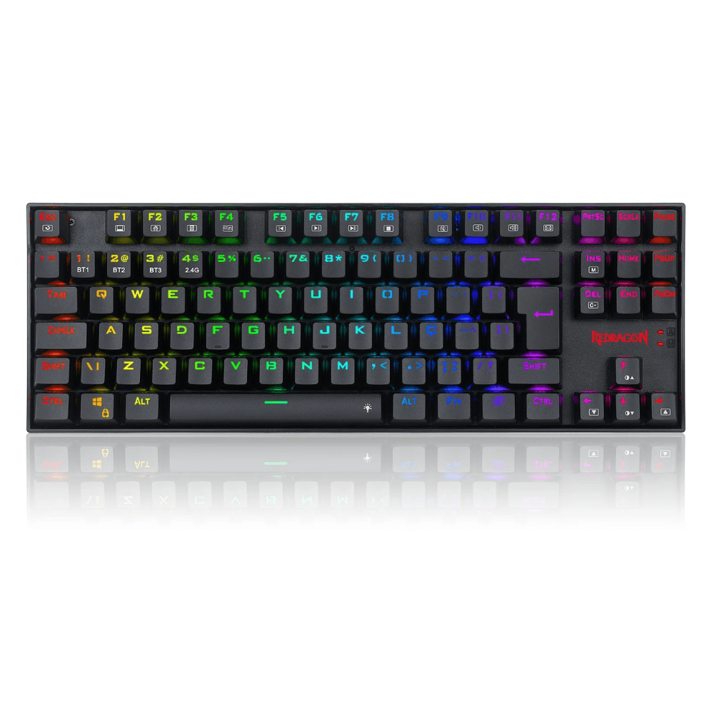 Teclado Mecanico Redragon Kumara Pro, RGB, Wireless, Switch Azul, Preto, K552RGB-BRS-B-PT-BLUE