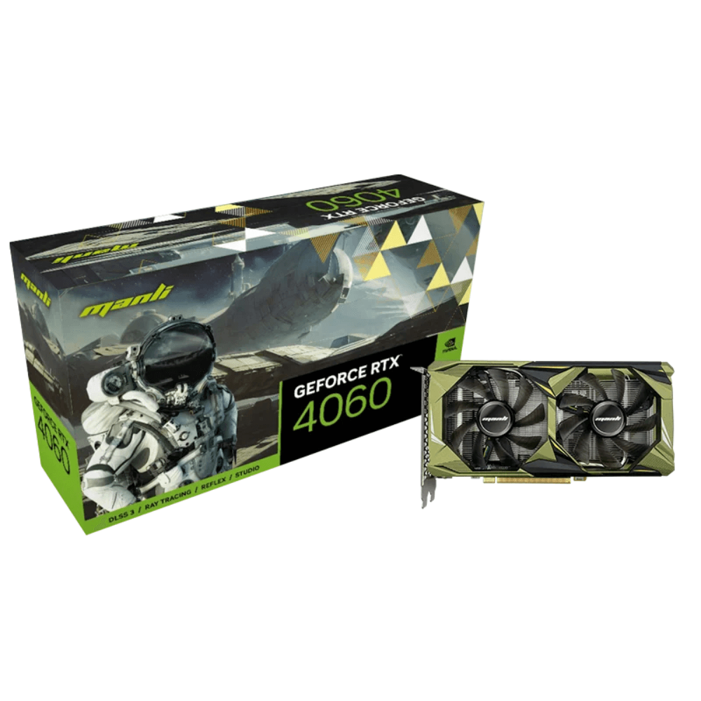 Placa de Vídeo Manli GeForce RTX 4060, 8GB, GDDR6, DLSS, Ray Tracing, M-NRTX4060/6RGHPPP-M2560