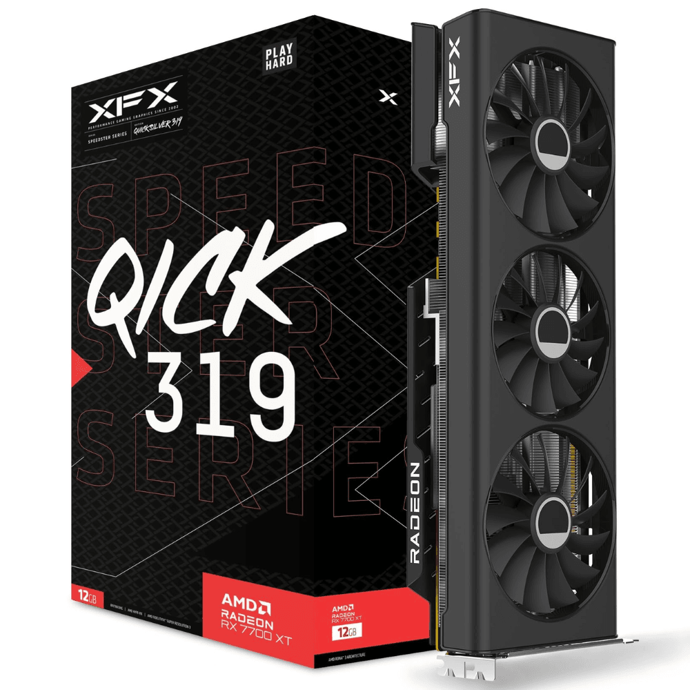 Placa de Vídeo XFX Speedster QICK 319 Radeon RX 7700 XT, 12GB, GDDR6, FSR, Ray Tracing, RX-77TQICKB9
