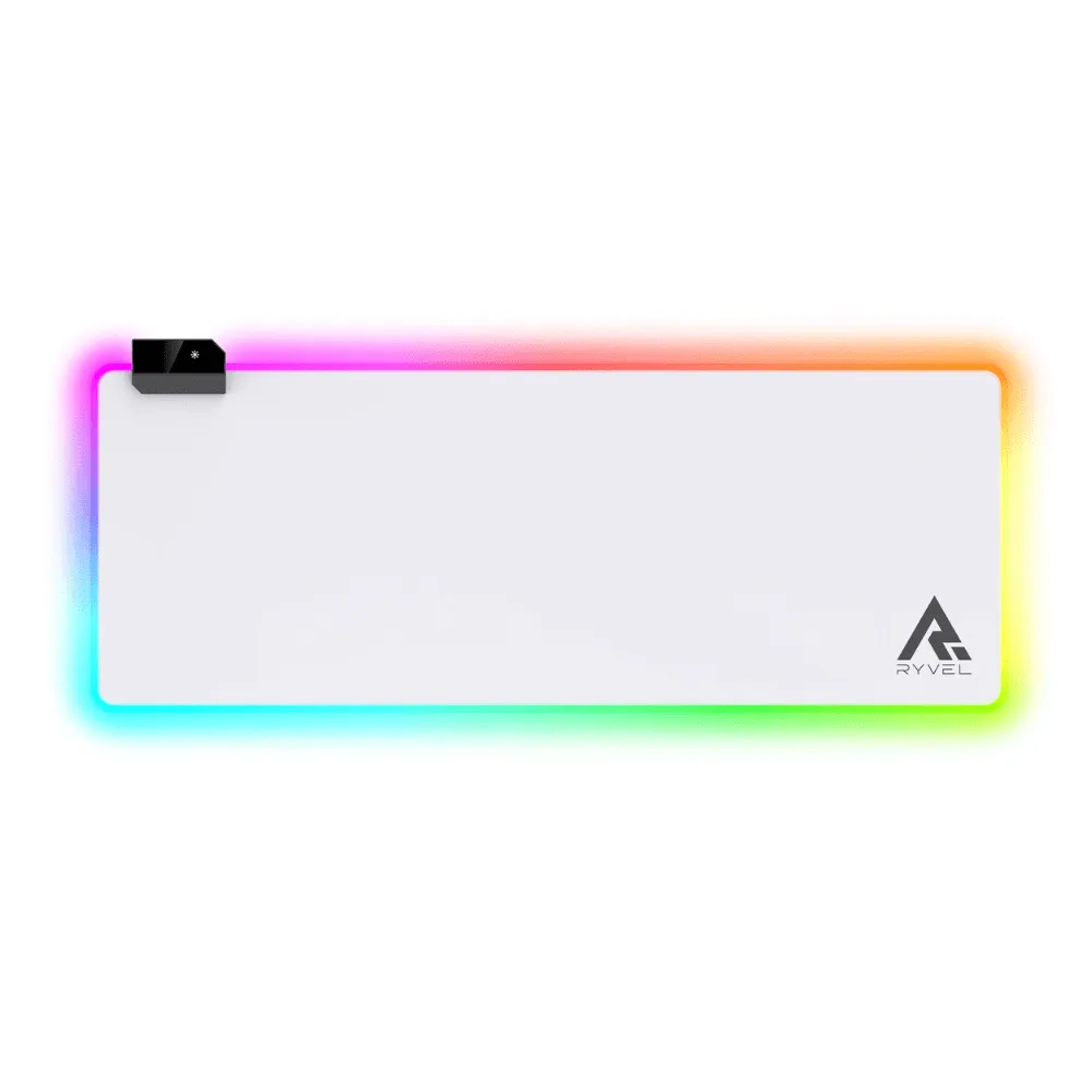 Mousepad Gamer Ryvel, Grande, 800x300mm, Branco, RY-MP-RGB-WT