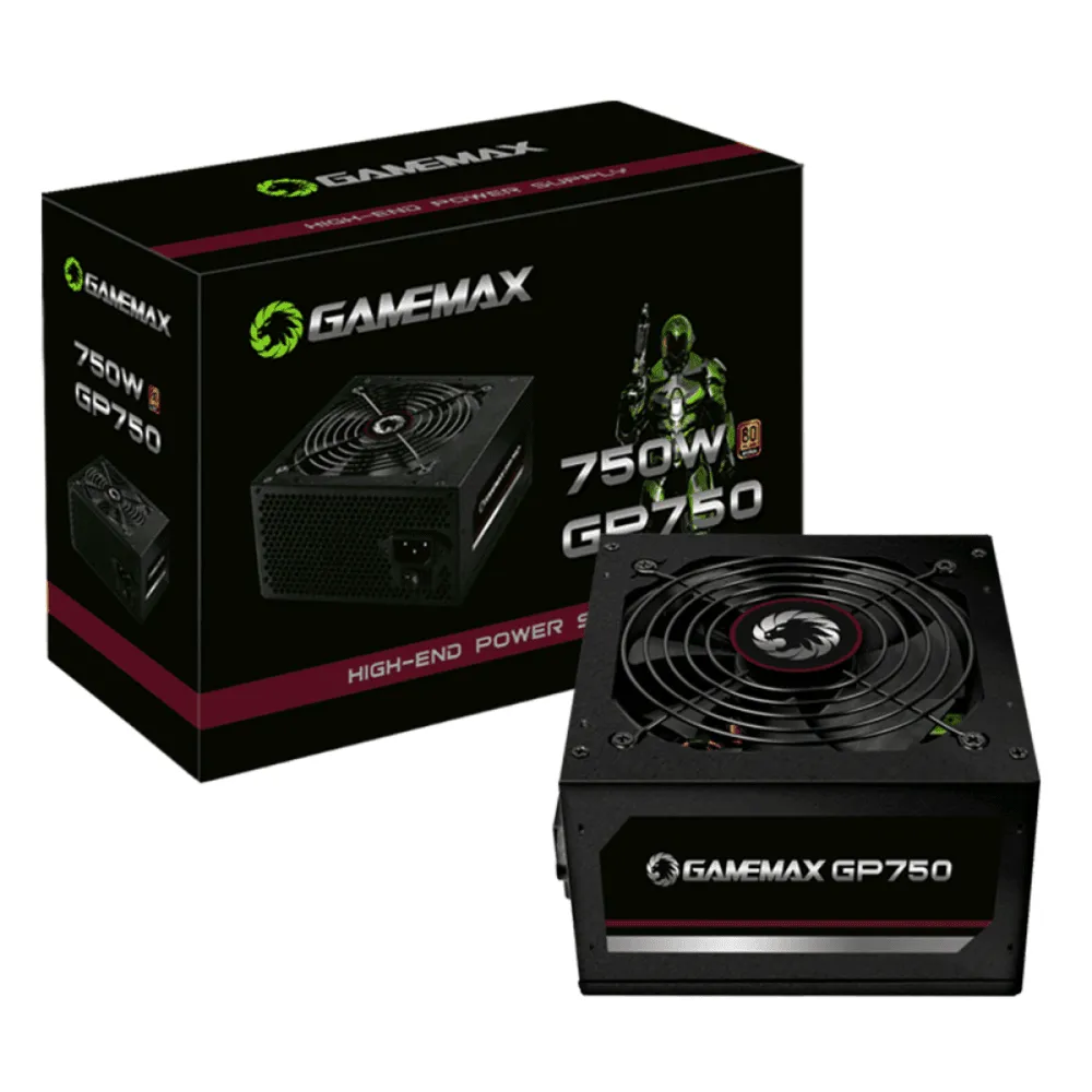 Fonte Gamemax, 750W, 80 Plus Bronze, PFC Ativo, Com Cabo, GP750
