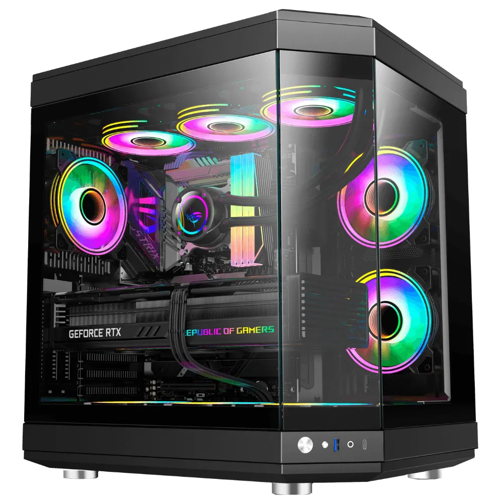 Gabinete Gamer Gamemax Hype, Mid Tower, Preto, Sem Fonte, Sem Fans, HYPE-BK
