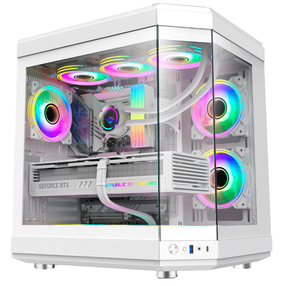 Gabinete Gamer Gamemax Hype, Mid Tower, Branco, Sem Fonte, Com Fans, HYPE-WH