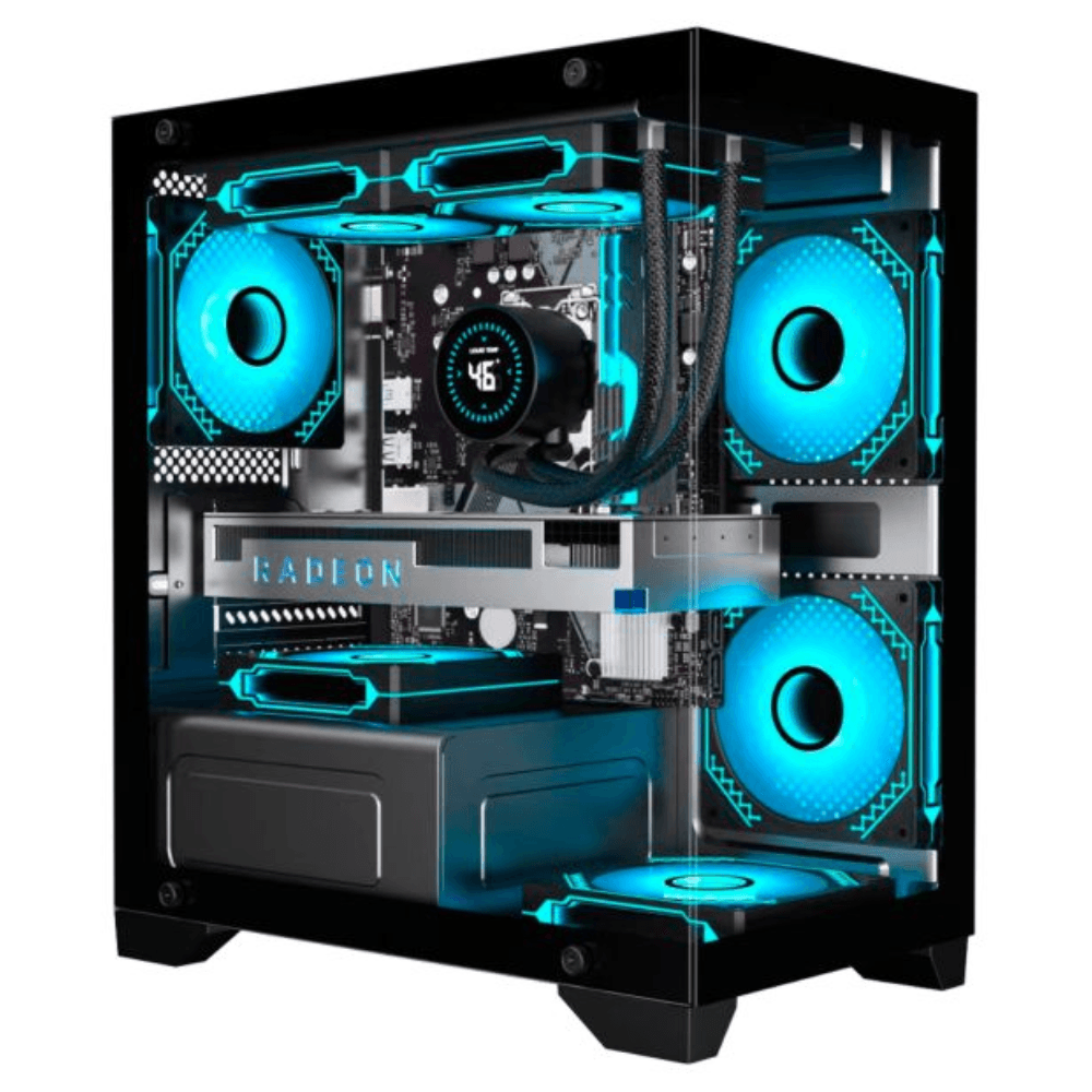 Gabinete Gamer K-MEX Poseidon II, Mid Tower, Preto, Sem Fonte, Sem Fans, CG-01F9
