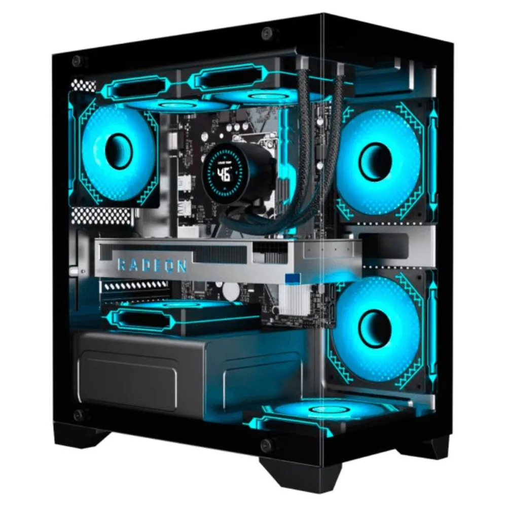 Gabinete Gamer K-MEX Poseidon II, Mid Tower, Preto, Sem Fonte, Sem Fans, CG-01F9