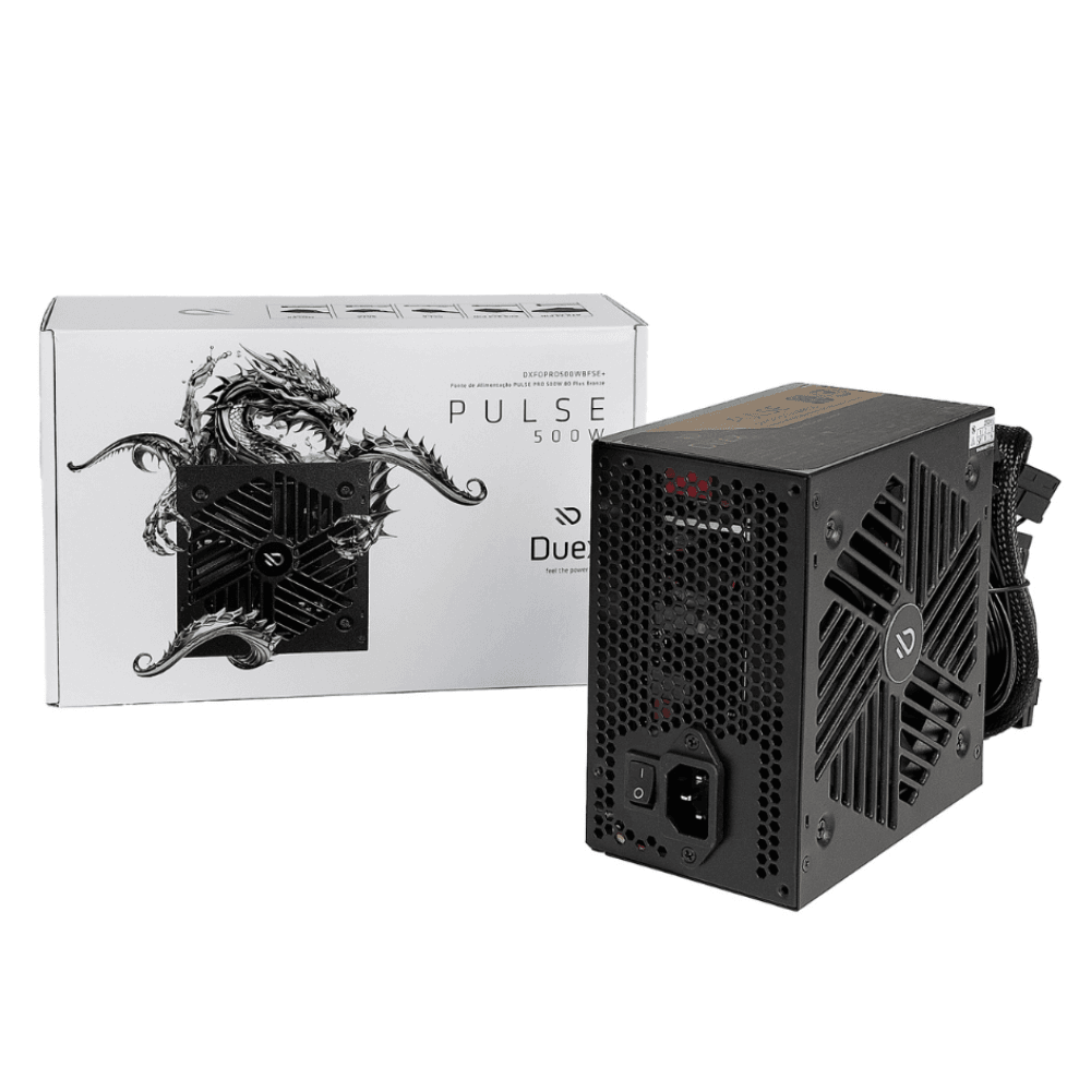 Fonte Duex Pulse Pro, 500W, 80 Plus Bronze, TecLab, PFC Ativo, DXFOPRO500WBFSE+