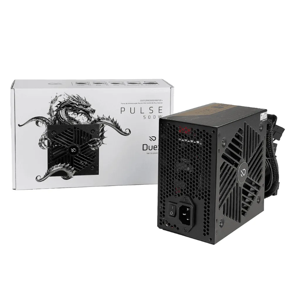 Fonte Duex Pulse Pro, 500W, 80 Plus Bronze, TecLab, PFC Ativo, DXFOPRO500WBFSE+