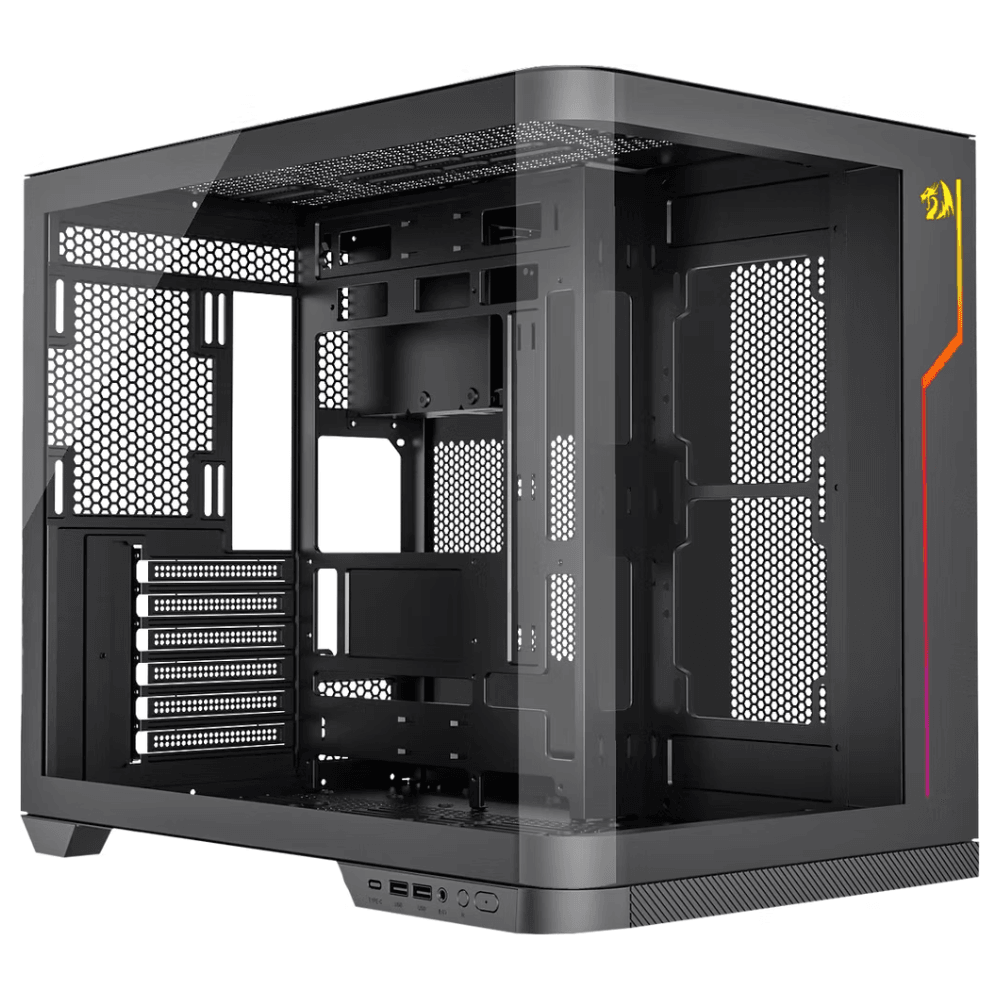 Gabinete Gamer Redragon Wideload Extreme, Mid Tower, Preto, Sem Fonte, Sem Fans, CA-605B