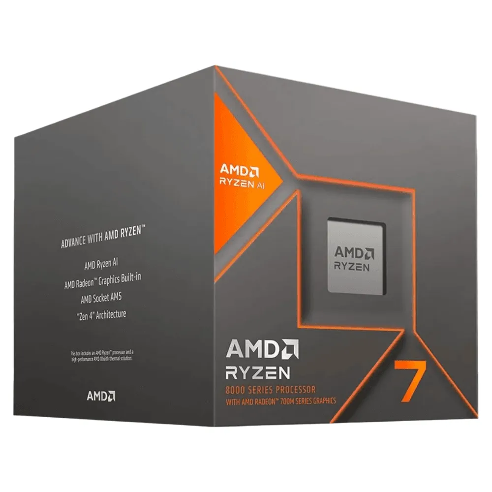 Processador AMD Ryzen 7 8700G, 8 Cores, 16 Threads, 5.1GHz Boost, AM5, Com Vídeo, 100-100001236BOX