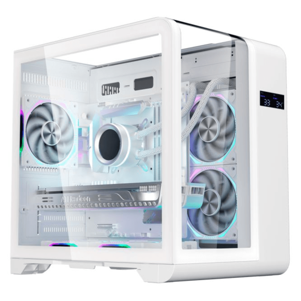 Gabinete Gamer K-MEX CYBERPUNK, Mid Tower, Branco, Sem Fonte, Sem Fans, CG-W8KI