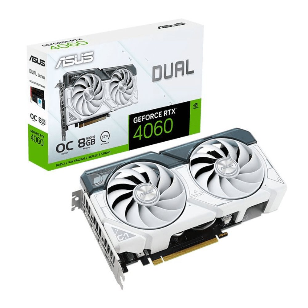 Placa de Vídeo ASUS Dual GeForce RTX 4060 OC White Edition, 8GB, GDDR6, DLSS, Ray Tracing, DUAL-RTX4060-O8G-WHITE