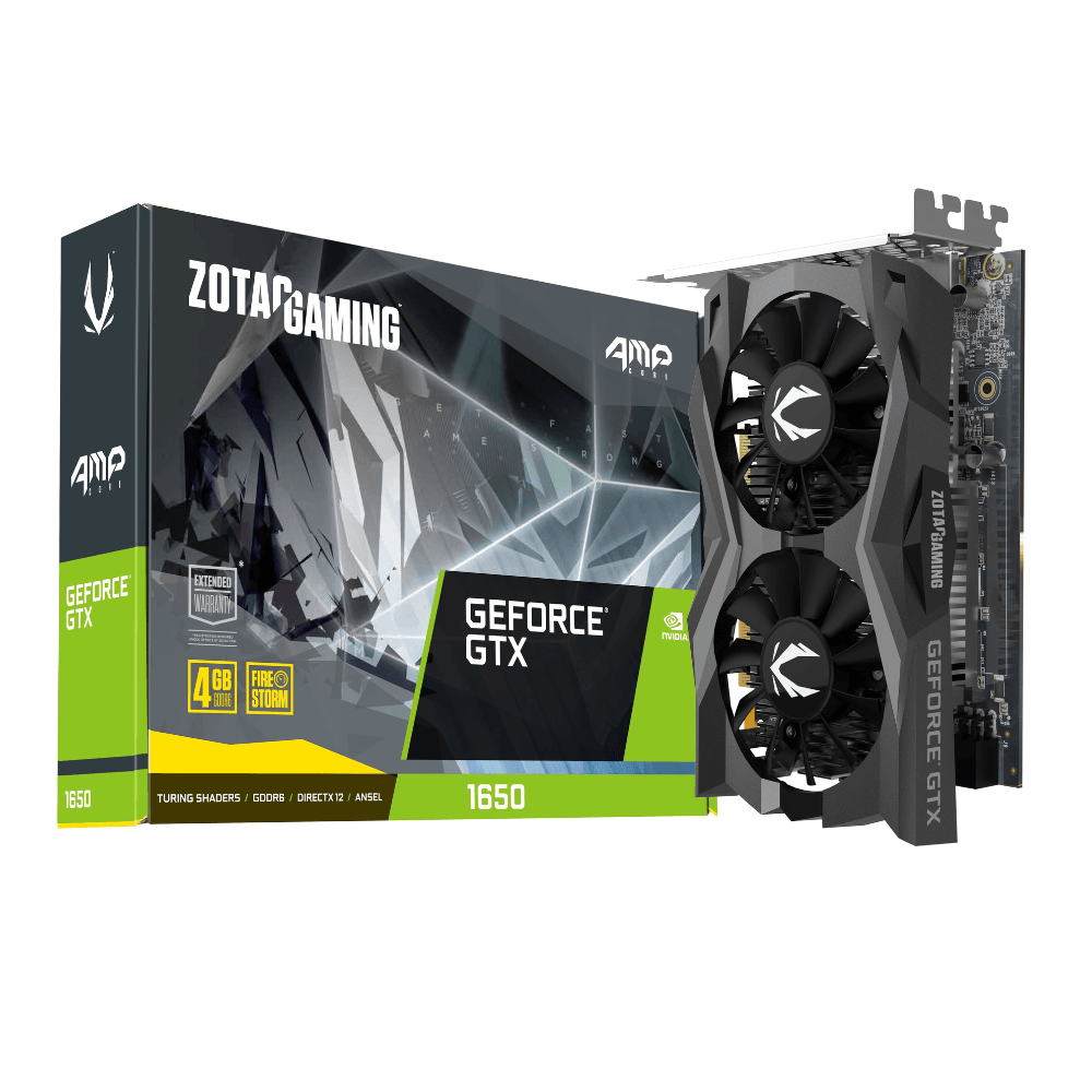Placa de Vídeo Zotac GAMING GeForce GTX 1650 AMP CORE, 4GB, GDDR6, ZT-T16520J-10L
