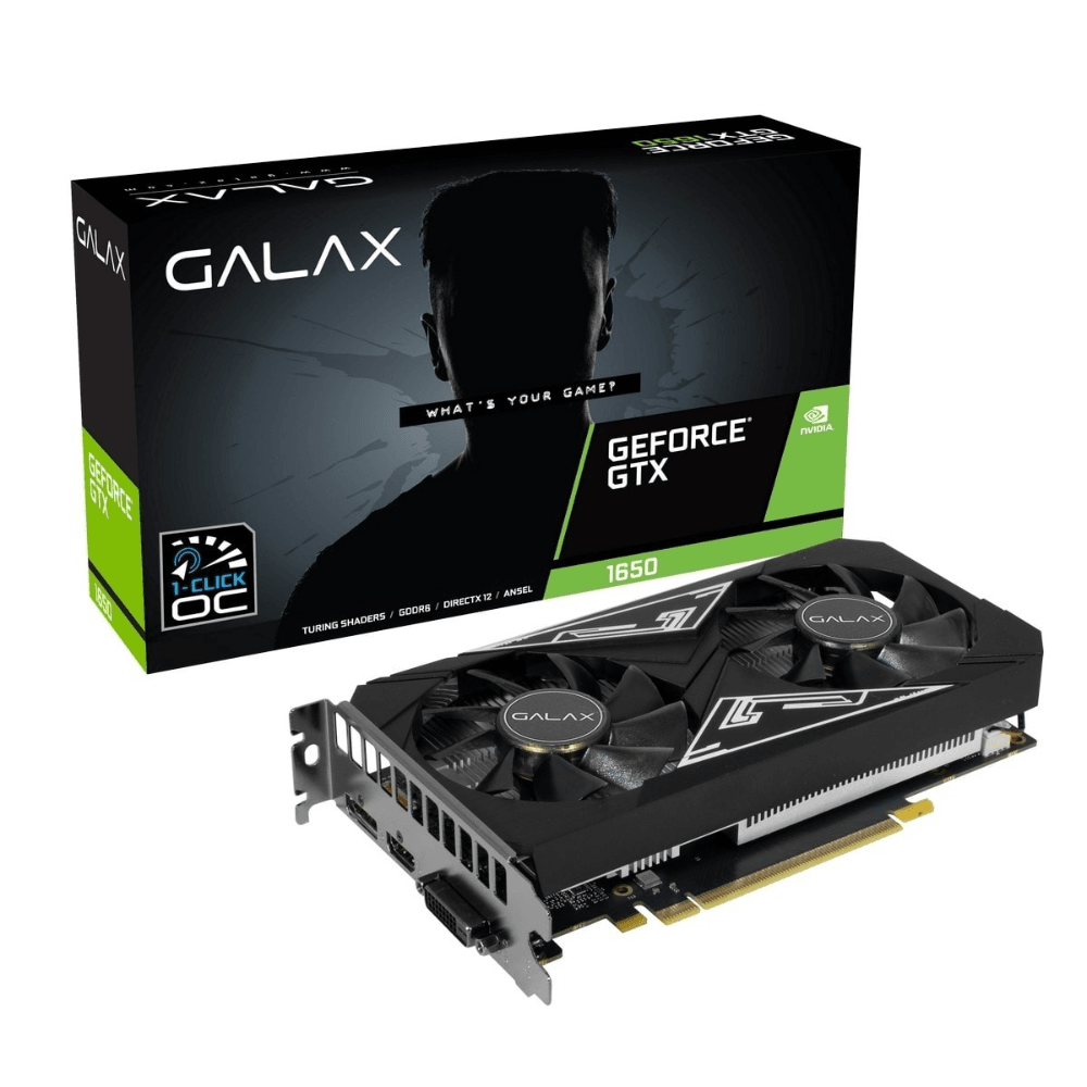 Placa de Vídeo Galax GeForce GTX 1650 EX PLUS, 4GB, GDDR6, 65SQL8DS93E1