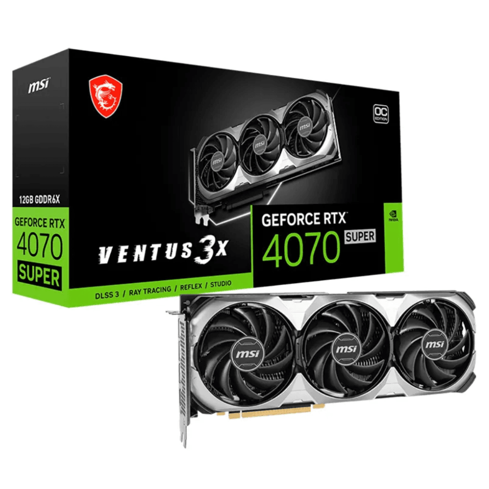 Placa de Vídeo MSI GeForce RTX 4070 Super Ventus 3X OC, 12GB, GDDR6X, DLSS, Ray Tracing, 912-V513-019