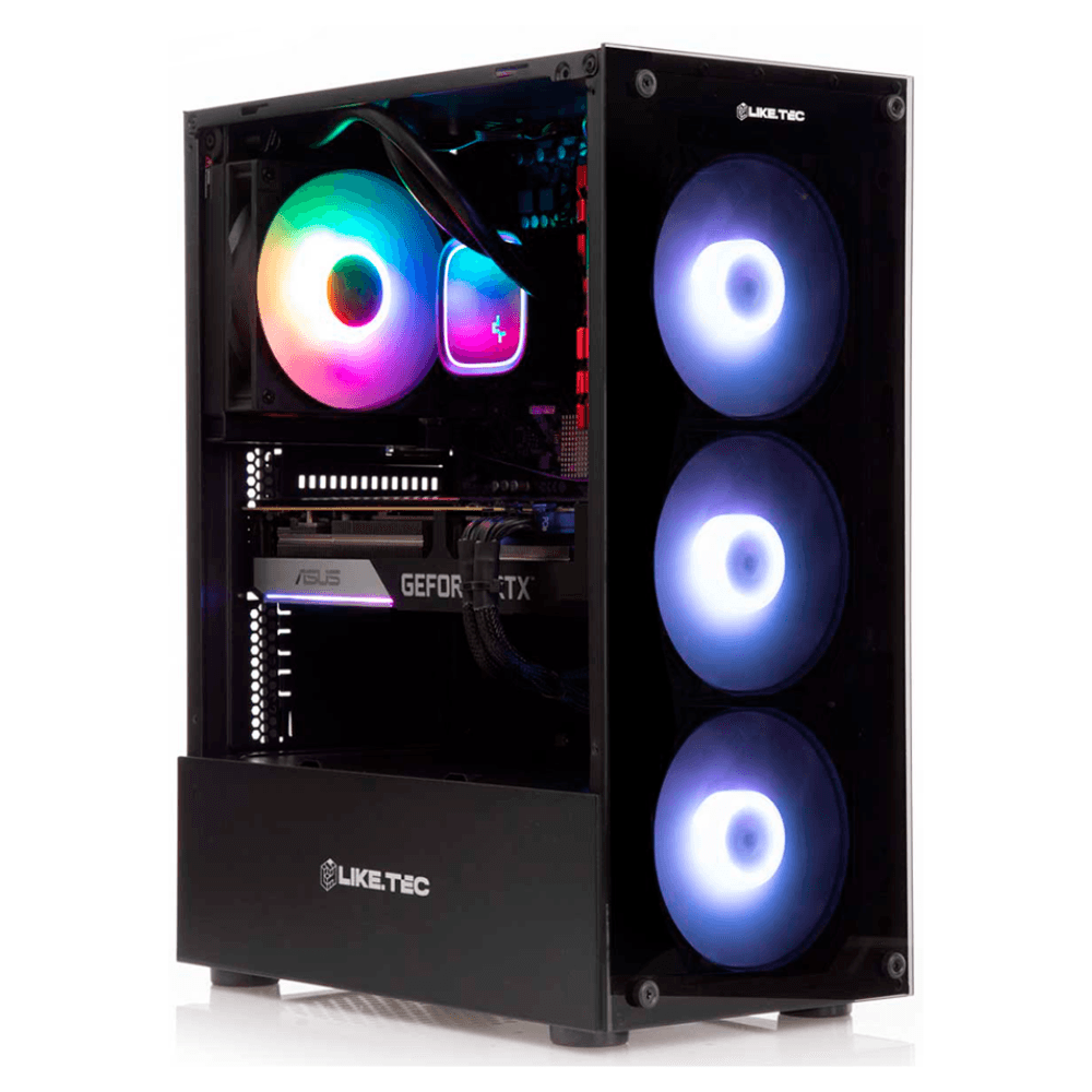Gabinete Gamer Liketec Matrix V2 Rainbow, Mid Tower, Preto, Sem Fonte, Com Fans, LC-AT-MATRIX-2090