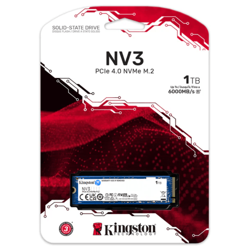 SSD Kingston NV3, 1TB, NVMe, M.2 2280, PCIe 4.0, 6.000 MB/s, SNV3S/1000G
