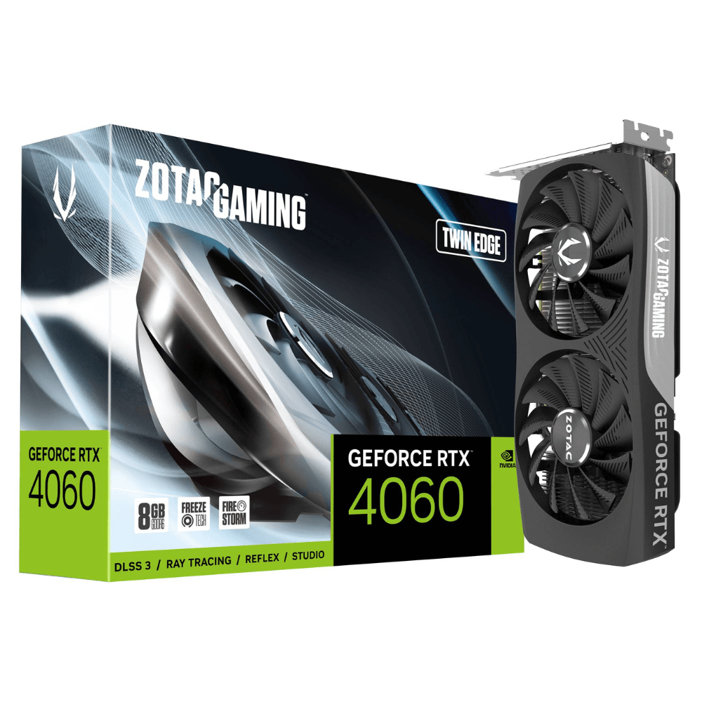 Placa de Vídeo ZOTAC GAMING GeForce RTX 4060 Twin Edge, 8GB, GDDR6, DLSS, Ray Tracing, ZT-D40600E-10M