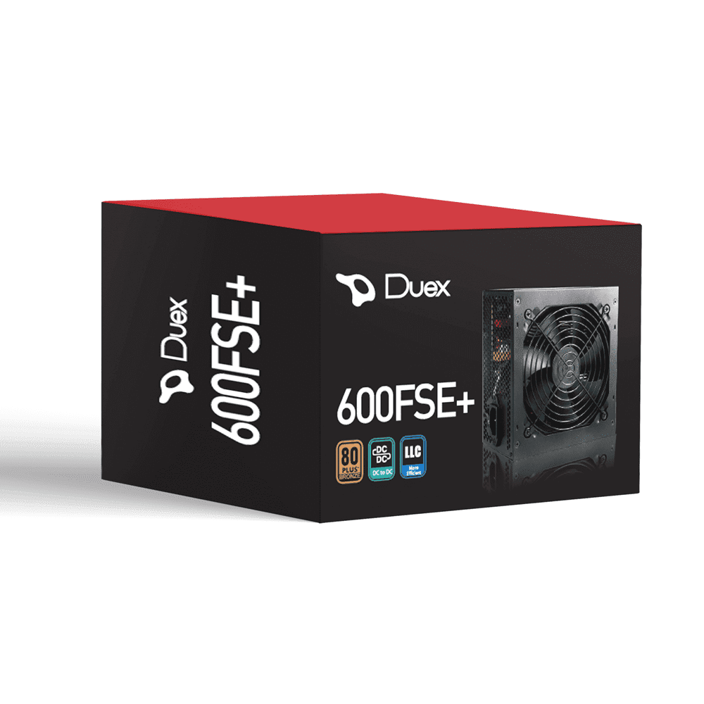 Fonte Duex DX 600FSE+, 600W, 80 Plus Bronze, PFC Ativo, Com Cabo