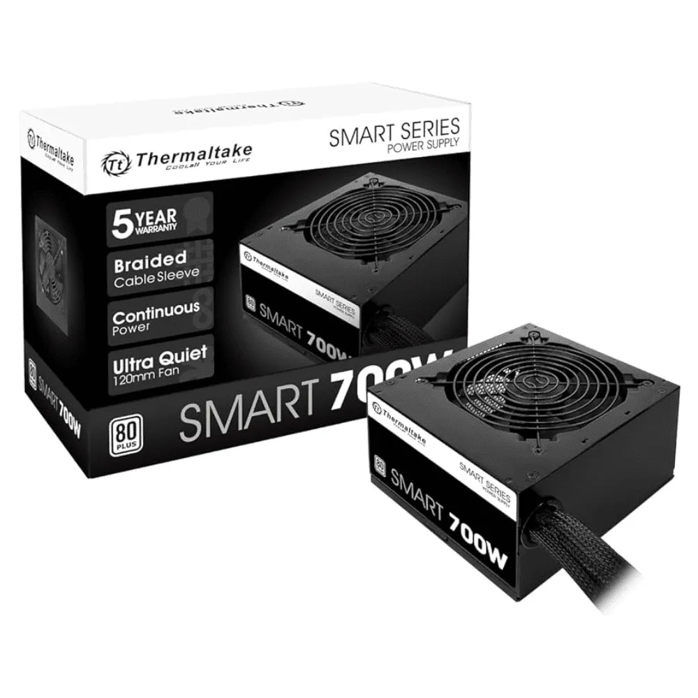 Fonte Thermaltake Smart, 700W, 80 Plus White, PFC Ativo, Preto, PS-SPD-0700NPCWBZ-W