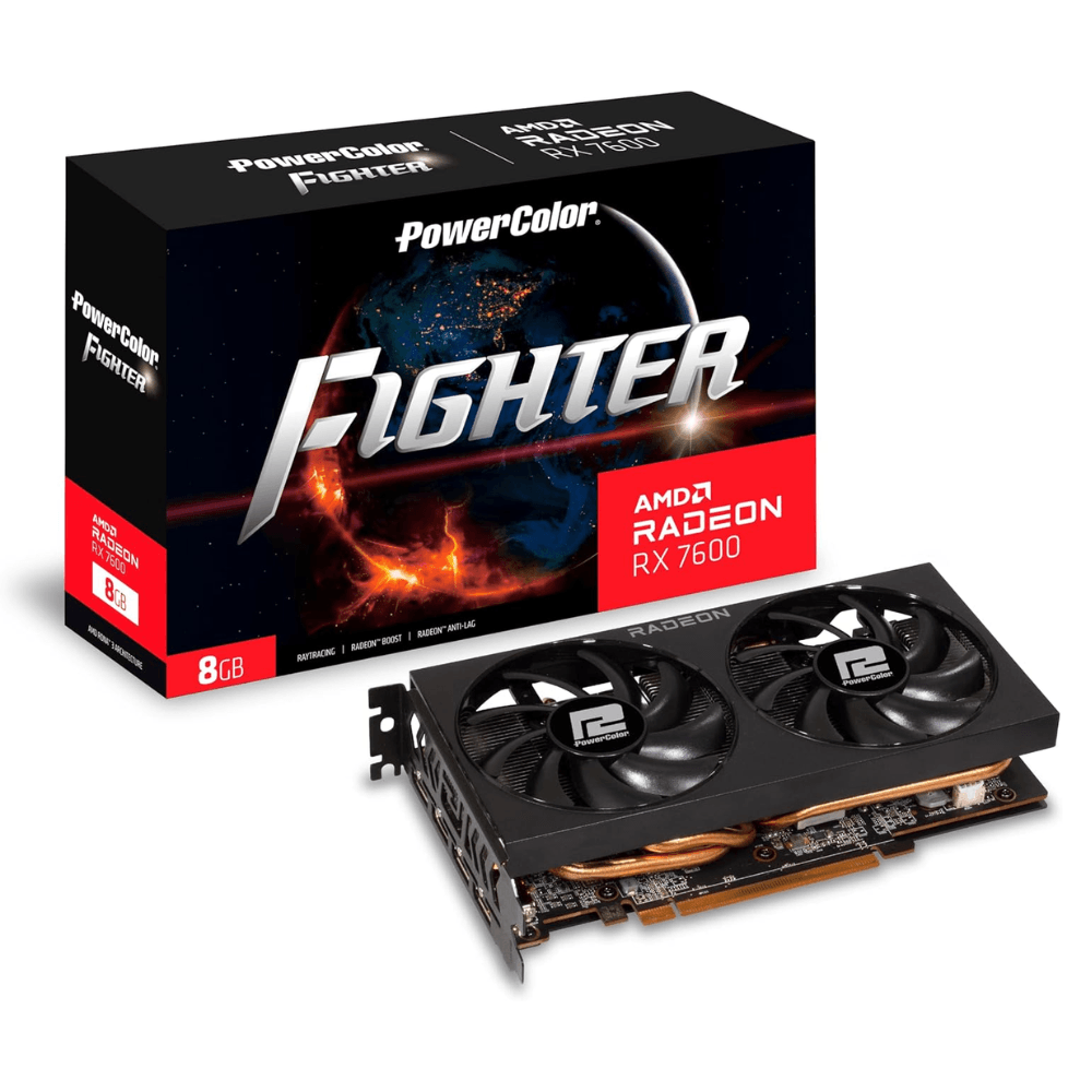 Placa de Vídeo PowerColor Fighter Radeon RX 7600, 8GB, GDDR6, FSR, Ray Tracing, RX7600 8G-F
