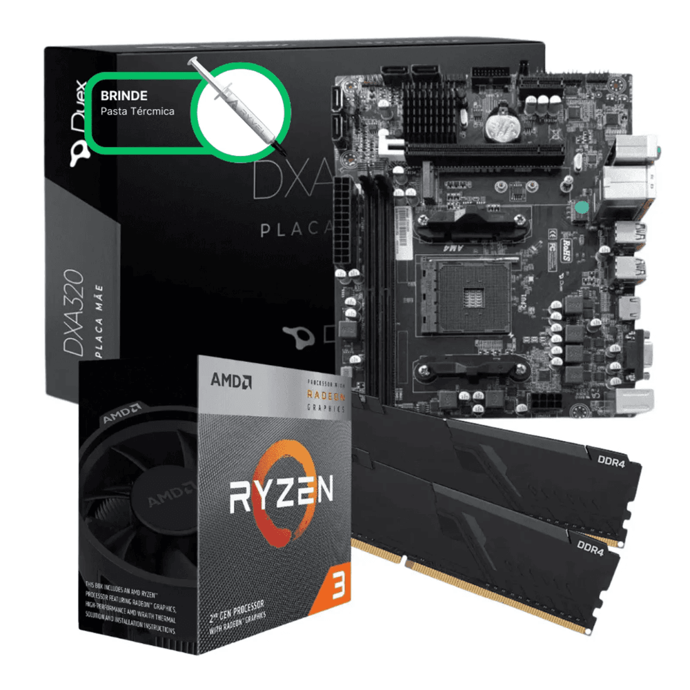 Kit Upgrade AMD Ryzen 3 3200G, Placa M‹e A320M, 8GB DDR4 3200MHz, KITUP015-E