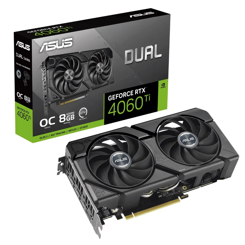Placa de Video Asus Dual NVIDIA GeForce RTX 4060 Ti EVO OC, 8GB, GDDR6, DLSS, Ray Tracing, DUAL-RTX4060TI-O8G-EVO