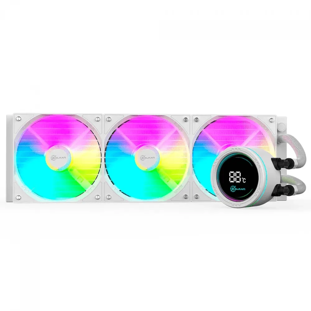 Water Cooler Gamer Kalkan Alpha, 360mm, ARGB, Branco, KLK00049