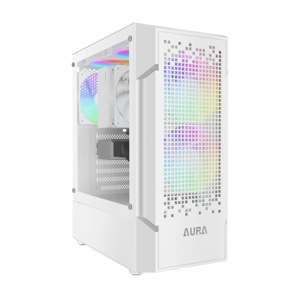 Gabinete Gamer Gamdias Aura GC7, Mid Tower, Branco, Sem Fonte, Com Fans, AURA GC7