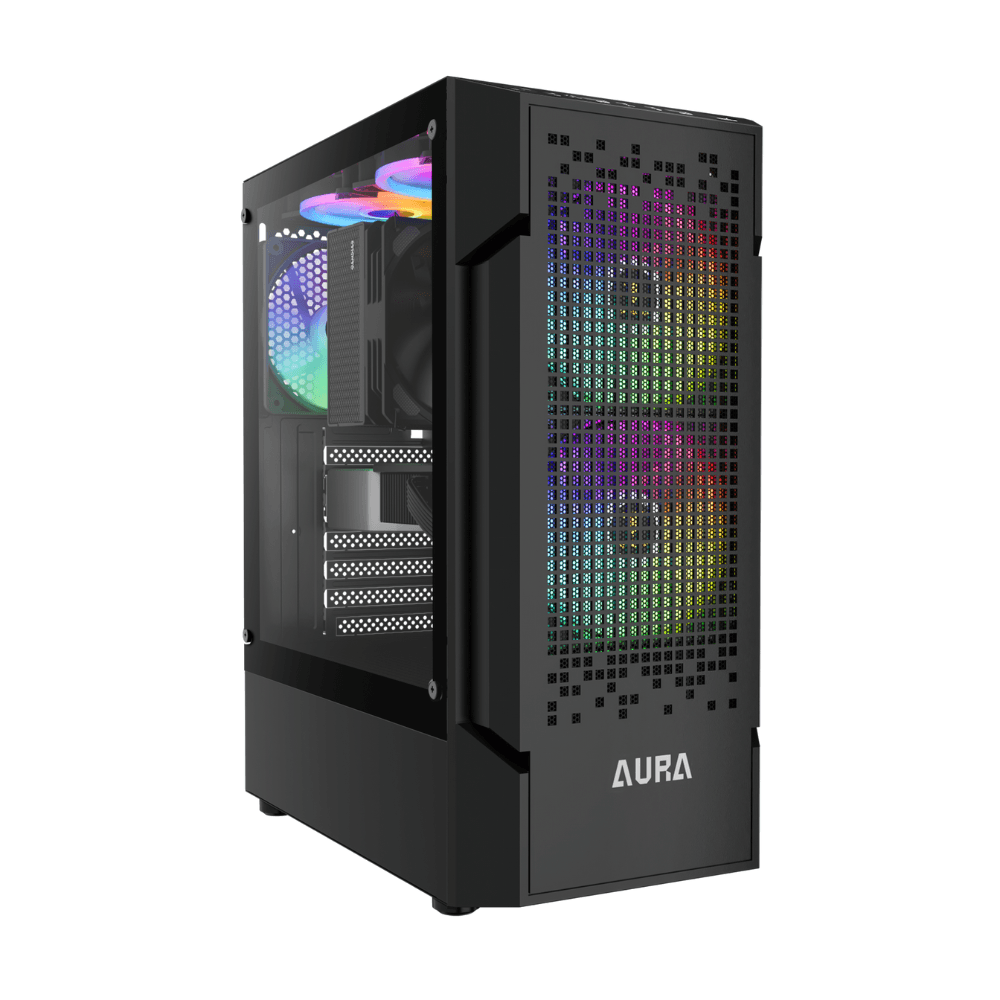 Gabinete Gamer Gamdias Aura GC7, Mid Tower, Preto, Sem Fonte, Com Fans, AURA GC7