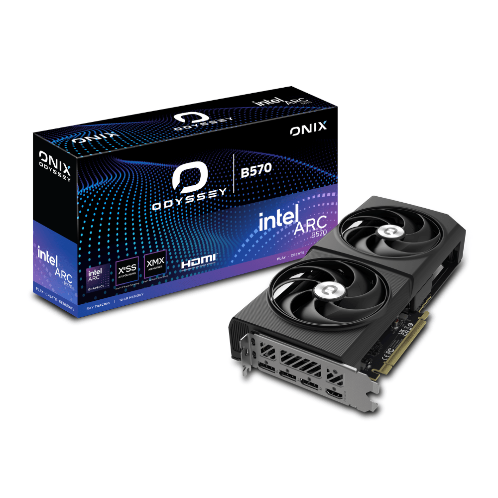 Placa de Vídeo ONIX Intel ARC B570 ODYSSEY, 10GB, GDDR6, Xe2, Ray Tracing, 8347-00178