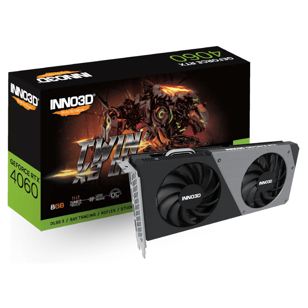 Placa de Vídeo INNO3D NVIDIA GeForce RTX 4060 TWIN X2 OC, 8GB, GDDR6, DLSS, Ray Tracing, N40602-08D6X-173051N