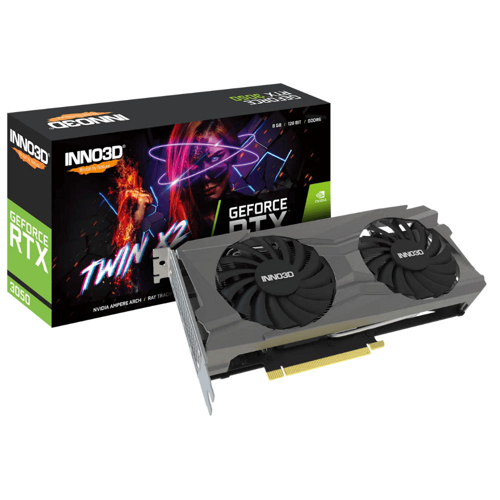 Placa de Vídeo INNO3D NVIDIA GeForce RTX 3050 TWIN X2, 6GB, GDDR6, DLSS, Ray Tracing, N30502-06D6-1711VA60