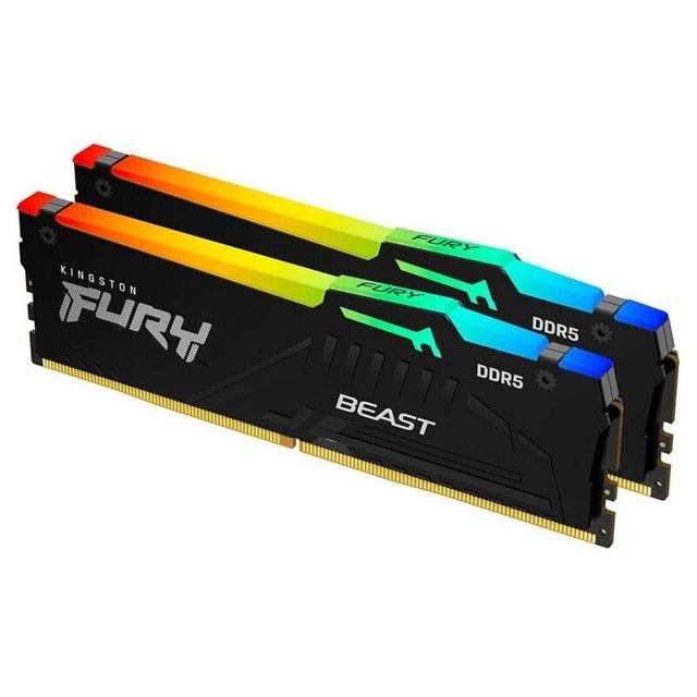 Memória Kingston FURY Beast RGB, 32GB (2x 16GB) DDR5, 6000MHz (CL40 1R) - KF560C40BBA-16
