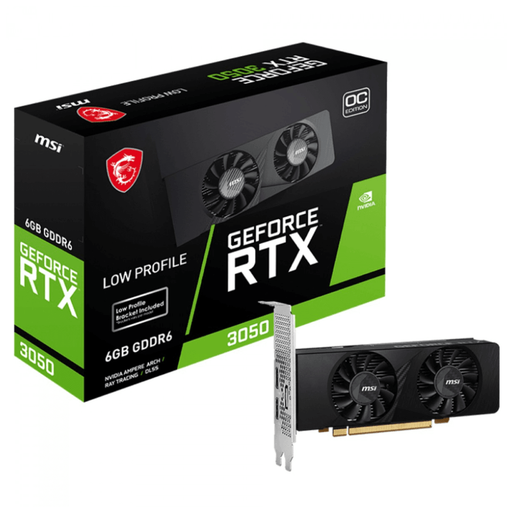 Placa de Vídeo MSI NVIDIA GeForce RTX 3050 OC Low Profile, GGD6, DLSS, Ray Tracing, 912-V812-223
