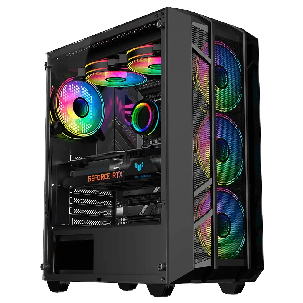 Gabinete Gamer Kalkan Alfern, Mid Tower, Preto, Sem Fonte, Sem Fans, KLK00034
