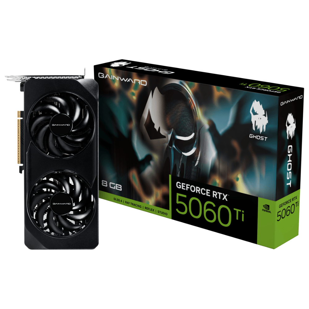 Placa de Vídeo Gainward GeForce RTX 5060 Ti Ghost, 8GB, GGD7, DLSS, Ray Tracing, NE7506T019P1-GB2062B
