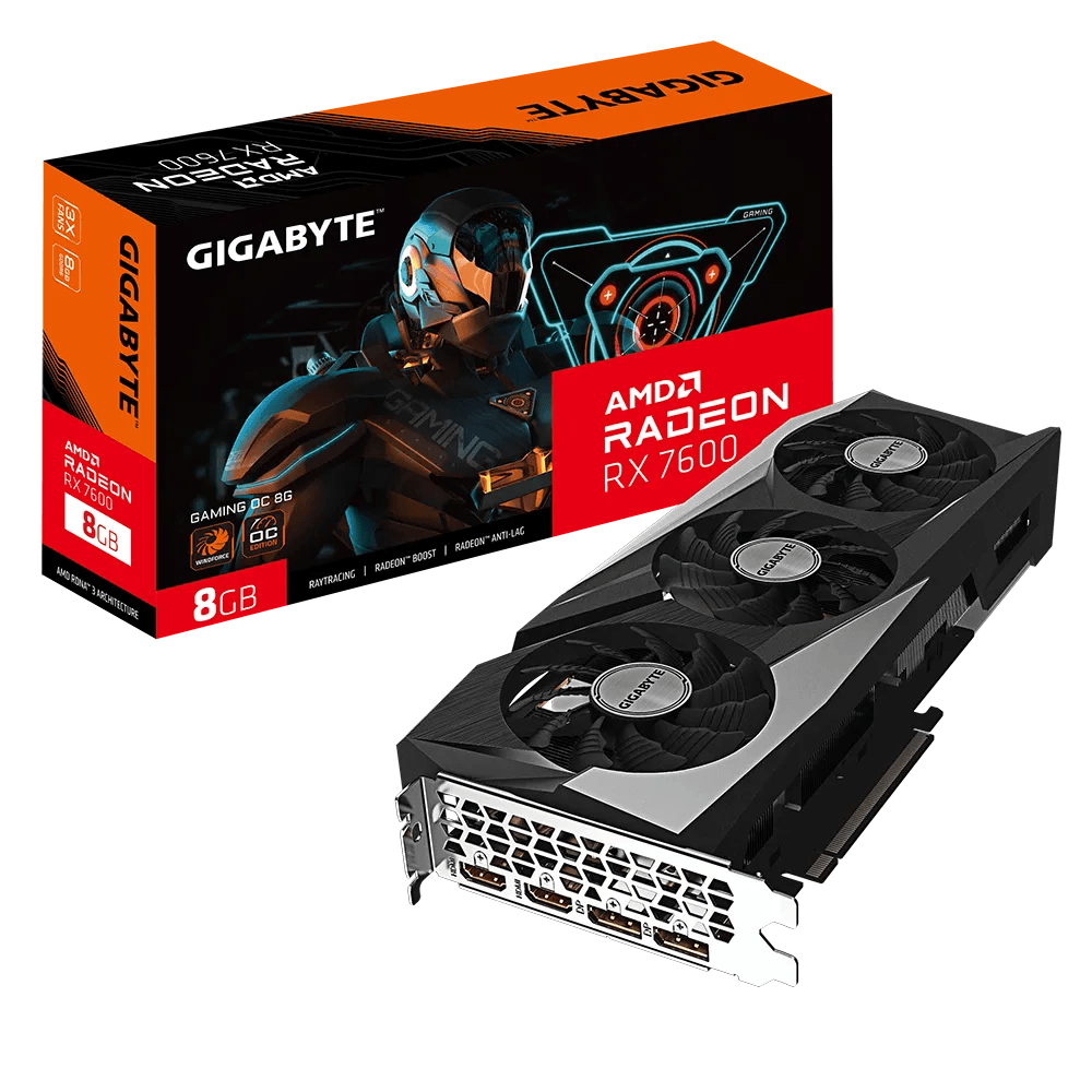 Placa de Vídeo GIGABYTE Radeon RX 7600 Gaming OC, 8GB, GDDR6, FSR, Ray Tracing, GV-R76GAMING-OC-8GD