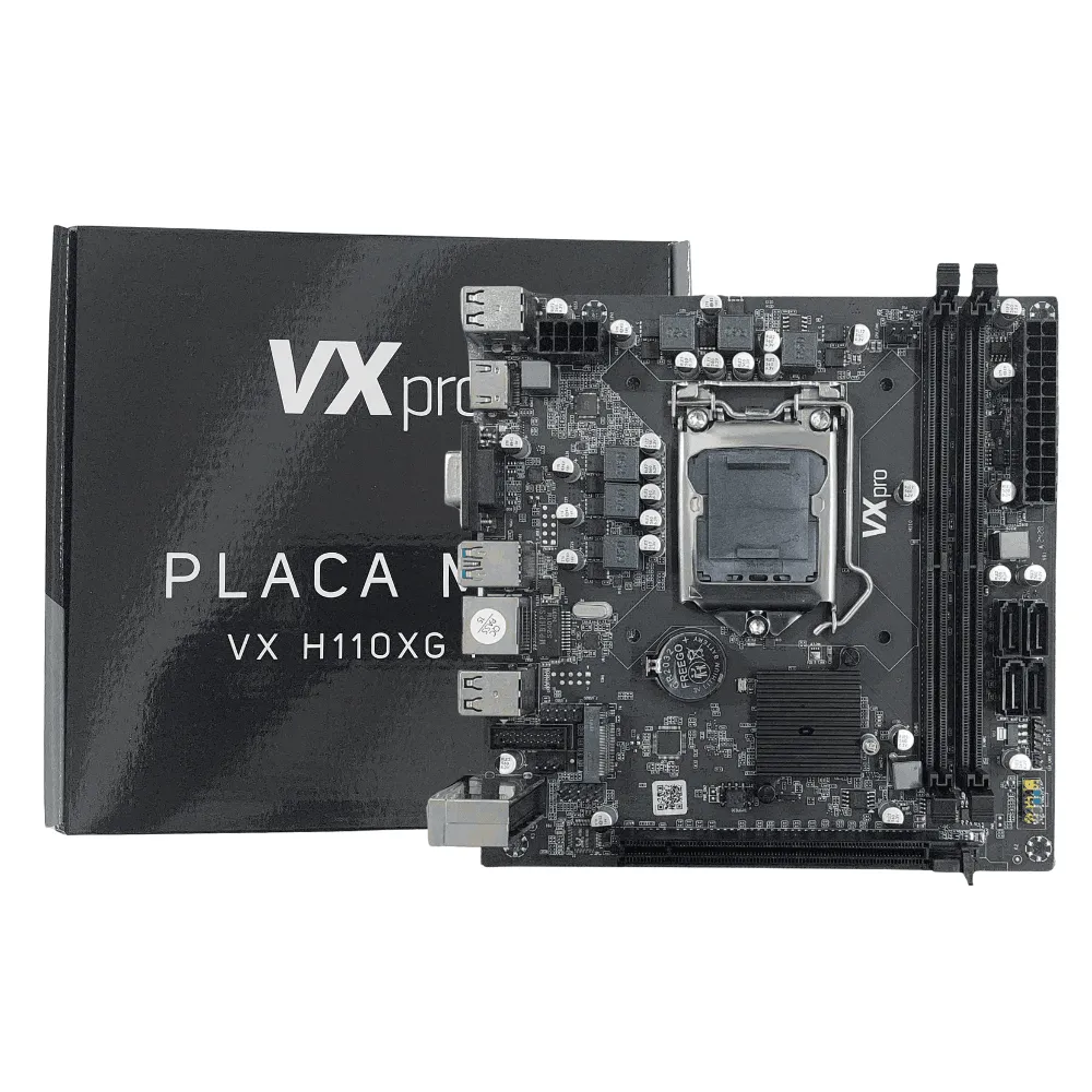 Placa Mãe VX Pro H110XG, M2, LGA 1151, DDR4, Micro ATX, VXH110XGM2