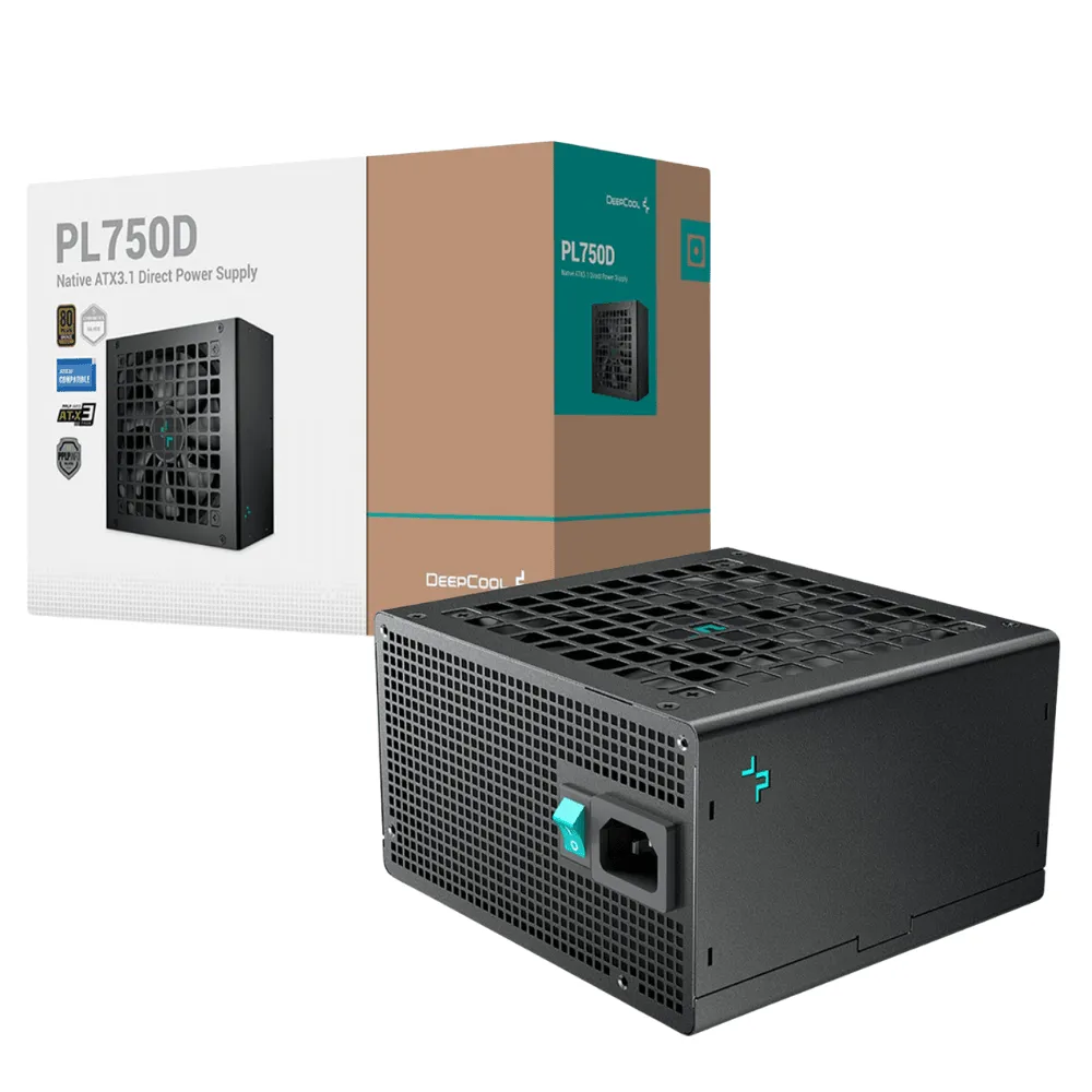 Fonte Deepcool PL750D, 750W, 80 Plus Bronze, Cybenetics Silver, PFC Ativo, R-PL750D-FC0B-WO-V2