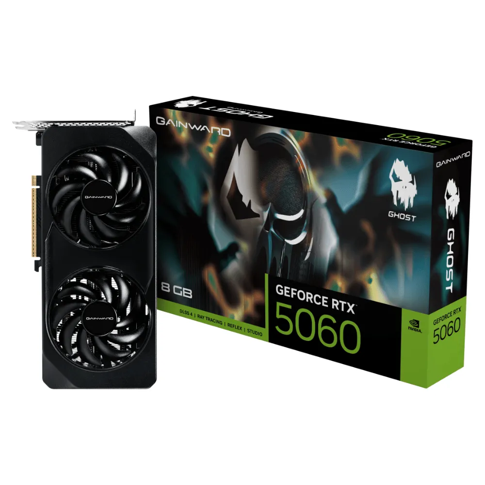Placa de Vídeo Gainward GeForce RTX 5060 Ghost, 8GB, GGD7, DLSS, Ray Tracing, NE75060019P1-GB2063B